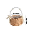 thumbnail image 2 of Zeyigg Small Wicker Flower Girl Basket with Handle, Easter Petal Candy Storage Basket, Garden Home Decoration Flower Weaving Basket&nbsp;,D, 2 of 7