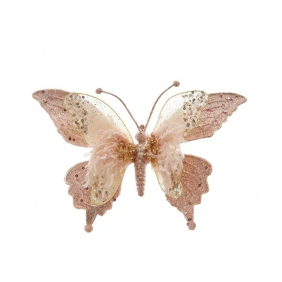 Large PINK LACE BUTTERFLY Clip Ornament by Kurt Adler