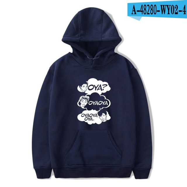 Haikyu!! Sudaderas con capucha de Anime, chaqueta informal para niños y adultos, tallas para niños, jersey de Cosplay Hinata Shoyo, Jersey UnisexAzul oscuro BL Deng Xun unisex
