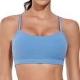 thumbnail image 4 of wirarpa Women's Sports Bra Buttery Soft Y Back Padded Low Impact Spaghetti Thin Strap Workout Yoga Top, 4 of 8
