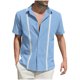 thumbnail image 2 of pstuiky camisetas de hombre, Camisa informal de manga corta con botones y cuello redondo a la moda para hombre camisas casuales para hombre m, 2 of 7