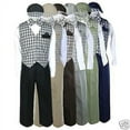 thumbnail image 3 of Baby Boys Toddler Easter Wedding Formal Checks Gingham Vest Set Suits Brown S-4T, 3 of 5