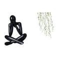 thumbnail image 1 of Escultura de figura abstracta moderna y hojas de , pegatina de pared, arte decorativo, mural para sala de estar, dormitorio, estantería,, 1 of 8