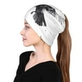 thumbnail image 6 of Bingfone Men Women Slouch Beanie Monochrome Flying Ravens Print Cap Hip-Hop Hat Headwear Hats Turban Unisex, 6 of 8