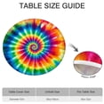 thumbnail image 6 of Colorful Rainbow Tie Dye Spiral Pattern Round Fitted Tablecloth with Elastic Edge,Dining Table Cover Waterproof,Outdoor Round Tablecloth for Camping,Dining,Indoor and Outdoor, 6 of 7