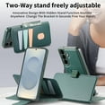 thumbnail image 3 of Detachable Wallet Case for Samsung Galaxy S25 Ultra with RFID Blocking Card Holder, Premium PU Leather Magnetic Stand Shockproof Removable Flip Protective Cover with Wristband, Green, 3 of 14