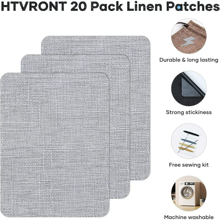 Fabric Patch Iron-on Patches Beige 4.9x3.7 for Clothes Pack of 18
