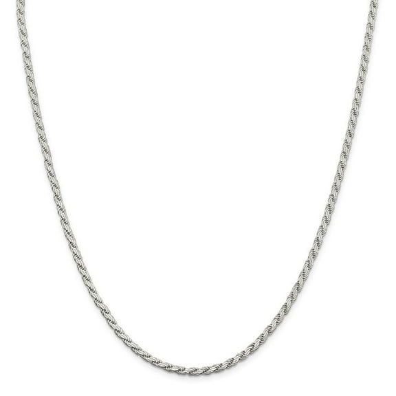 Sterling Silver 3.10mm Flat Rope Chain Necklace - 12.4 Grams - 18 Inch
