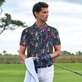 thumbnail image 3 of Saiise Polo de Golf pour Hommes à Imprimé Capteur de Rêves Coloré1 Évacuation de l'Humidité Séchage Rapide Polo de Performance à Imprimé pour Hommes-3X-Grand, 3 of 6