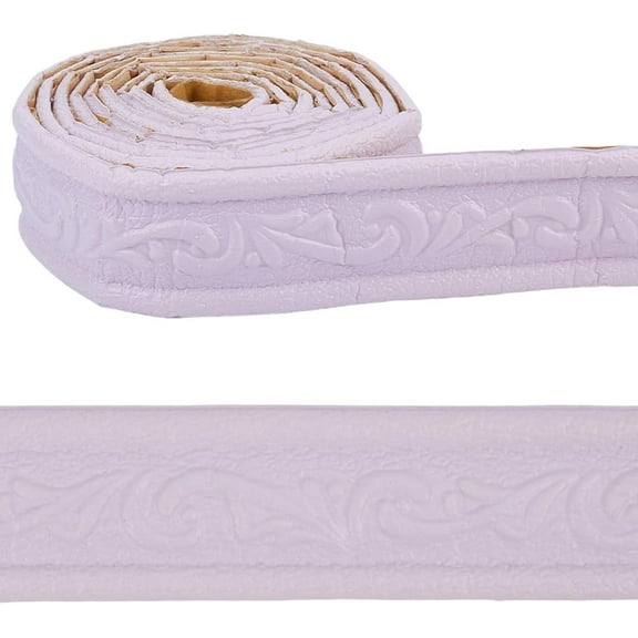90 x 1.8 Inch Foam Peel and Stick Trim Wall Molding Trim Tape 3D Vine Lavender PVC Waterproof Adhesive Border Edging Lines Skirting Wallpaper for Living Room Office Hotel Mirror DIY Decor for DIY
