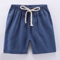 thumbnail image 3 of GYRATEDREAM Kids Toddler Little Boy Girl Cotton Linen Summer Shorts Solid Color Casual Pants with Drawstring 2-11T, 3 of 4