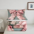 thumbnail image 5 of Erosebridal Vintage Bow-tie Bedding Queen Comforter Set, Rose Flower Down Comforter, Mid Century Reversible Comforters & Duvets, Lightweight Room Decor, 3 Pieces, 5 of 8