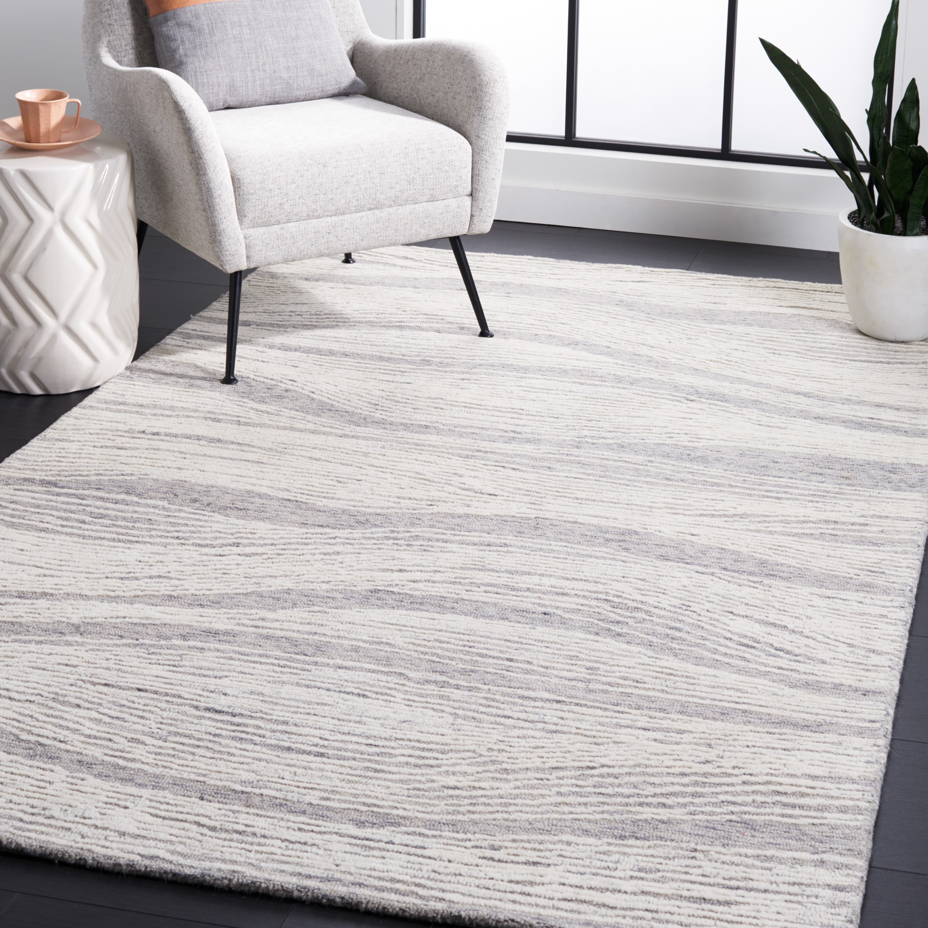 SAFAVIEH Metro Bridget Abstract Area Rug, Grey/Ivory, 4' x 6'