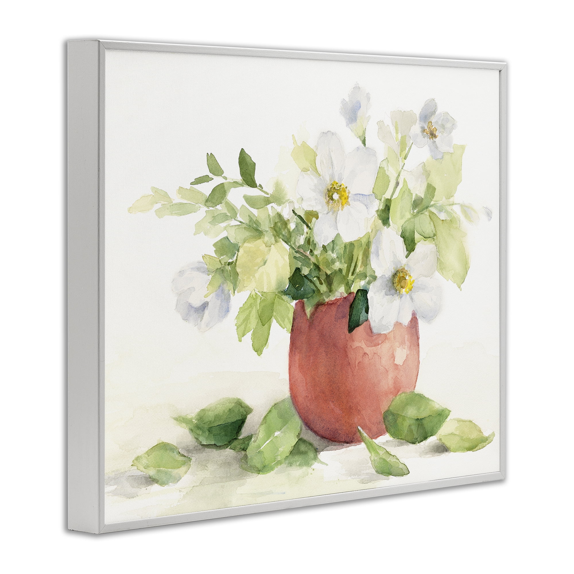 Stupell Industries White Anemones in Copper Vase White Framed Giclee Art, design by Lanie Loreth