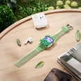 thumbnail image 4 of Clear Watch Band with Bumper Case Compatible for iWatch Series 10 46mm Women Men Girls, Silicone Jelly Transparent Soprts Strap with Clear Frame Cover for Apple Watch Series 10 46mm, Green, 4 of 5