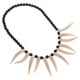 thumbnail image 4 of Novedad de 2 uds., collar de cuentas de dientes tribales artificiales, collar de diente de cuerno de colmillo Vintage, disfraz de Halloween, regalo de mordaza Unisex Sincero Electrónica, 4 of 5