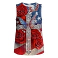 thumbnail image 4 of Fewfanhot Women's Tops, Tees & Blouses 4th of July Tank Top Patriotic American Flag Sleeveless Pleated Front Loose Top, 4 of 6