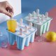 thumbnail image 5 of Moldes Para Paletas Bandeja de moldes de paletas de hielo de bricolaje para el hogar para hacer helados de silicona (azul de 6 celdas) Likrtyny Libre de BPA, 5 of 8