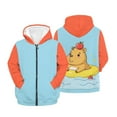 thumbnail image 6 of Psesaysky Girls Graphic Zip Up Hoodies Sweatshirt with Pockets Kids Hooded Coat Casual Outerwear Cute Capybara Print 6-7 Years, 6 of 7