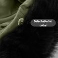 thumbnail image 4 of Women's Winter Warm Cotton-padded Coat, Single-breasted Zipper Cotton-padded Coat Army Green L, 4 of 6