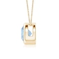 thumbnail image 2 of ANGARA Natural Bezel-Set Round 1.12 ct Aquamarine Solitaire Pendant in 14K Yellow Gold for Women (Size-7mm) | March Birthstone, Anniversary, Jewelry Gift for Women | Natural Aquamarine Necklace, 2 of 7