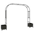 thumbnail image 6 of Aoile Garden Arch Trellis, Span 86.6" Metal Arch with Planter Boxs for Wedding Garden Party Plant Support Flower, Black, 6 of 7