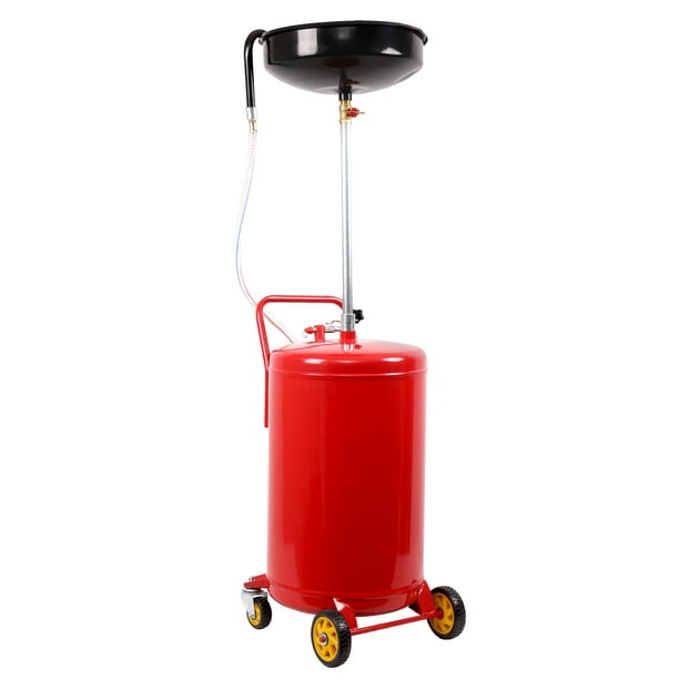 20 Gallon Portable Oil Drain Container with Oil Pan Funnel Upright Air