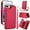 Red, variant on Wallet Case for Apple iPhone 8 Plus/iPhone 7 Plus, with Crossbody Shoulder Strap & Hand Wrist Cards Holder Zipper Pocket Stand Feature Full Protective Shockpoof Case for iPhone 8 Plus/7 Plus,Brown