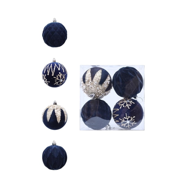 Ornamentos Del Árbol de Navidad 8cm Bola de Navidad Colgando Bola de Plástico Espumante Decoración Del Árbol de Navidad Set de Cuatro Piezas
