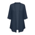 thumbnail image 5 of hoksml Women's Chiffon Open Front Cardigan, 3/4 Sleeve Sheer Lightweight Cover Up, Casual Flowy Layering Wrap, 5 of 9