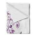 thumbnail image 2 of Mauve Soft Flannel Fleece Throw Blanket, Tree with Swirled Branches and Flowers Leaf Butterfly Bridal Inspirations Theme, Cozy Plush for Indoor and Outdoor Use, 50" x 70", Purple White, by Ambesonne, 2 of 5