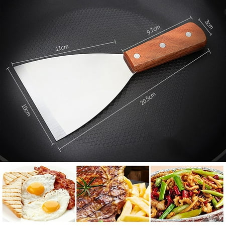 

Yannee Kitchen Spatula with Wooden Handle Pancake Turner Stainless Steel Pizza Steak Shovel Cook BBQ Baking Tool