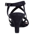 thumbnail image 4 of FLORAL Joanne Women Extra Wide Width Chic Rhinestone Strappy Wedge Party Heeled Sandals, 4 of 6