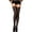 Black, variant on Women's Opaque Thigh Highs With Lace Top 4747-BLACK