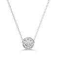thumbnail image 3 of AFFY Halo Pendant Necklace for Women Center 3mm Round Cut Lab Created Moissanite Necklace with 18 Inch Cable Chain in 14K Solid White Gold Jewelry, 3 of 5