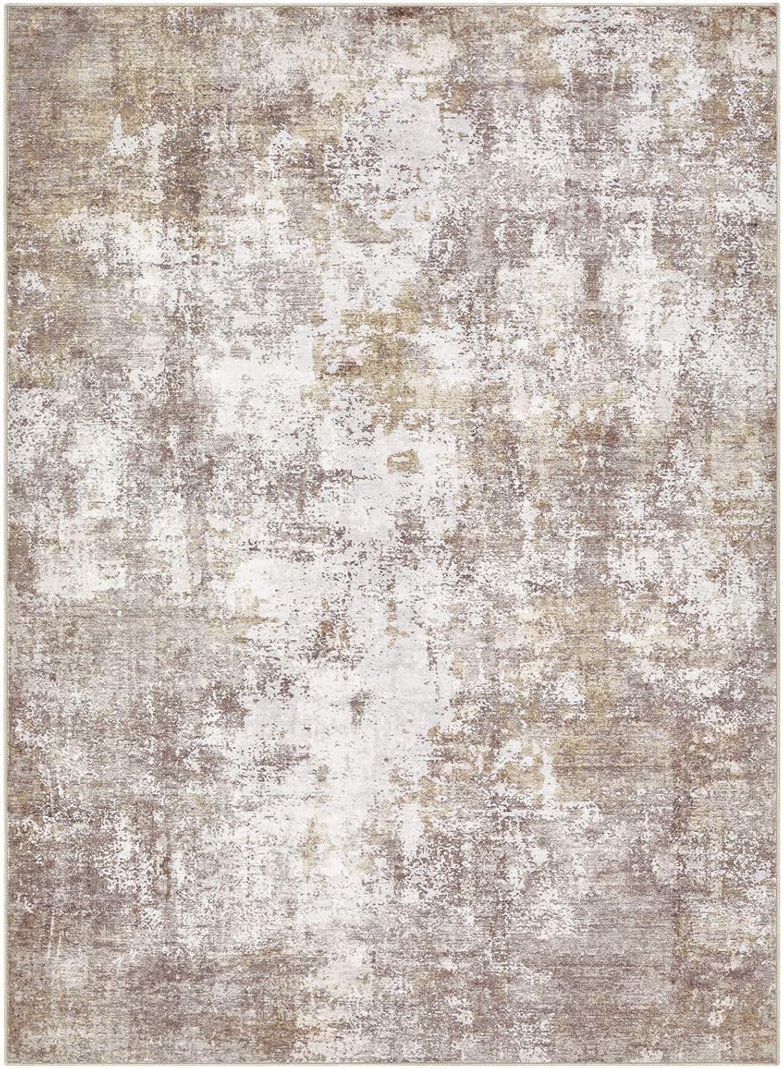 UERMEI Area Rugs for Living Room 12x15 Washable Rug Vintage Pattern Large Non-Slip Stain Resistant Soft Durable Floor Carpet for Bedroom, Dining Room, Home Office - Golden
