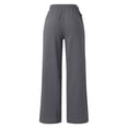 thumbnail image 6 of Lixiuxyad Casual Sweatpants Women's Linen Wide Leg Pants High Waist Drawstring Casual Trousers With Pockets Gray, 6 of 6