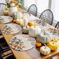 thumbnail image 3 of Fall Round Placemats Set of 4 Harvest Pumpkin Place Mats Thanksgiving Woven Placemat Color Leaves Linen Circle Braided Table Mat for Kitchen Dining Table Autumn Party Home Decor 15 Inch, 3 of 9
