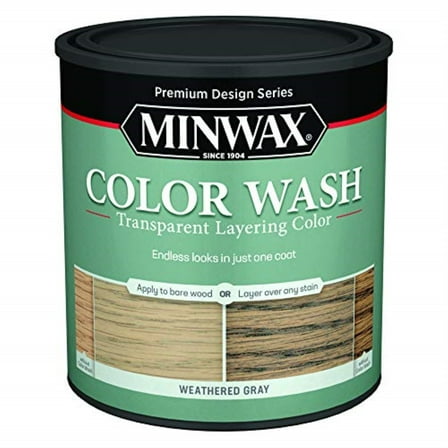 1 qt Minwax 400140000 Weathered Gray Color Wash Transparent Layering Color Stain, Semi-Transparent