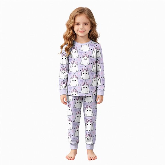Leey-World Toddler Halloween Pajamas Boy Girls Pajama Set Long Sleeve Top Long Pants Pajamas Kids Halloween Cute Pattern Pj Sets Sleepwear