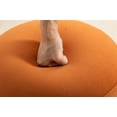 thumbnail image 2 of Round Ottoman Storage Box, Velvet Pouffe Footstool 18.5'' Padded Stool Seat, Wooden Frame Footrest Vanity Stool for Makeup Room Bedroom Living Room Balcony (Orange), 2 of 9