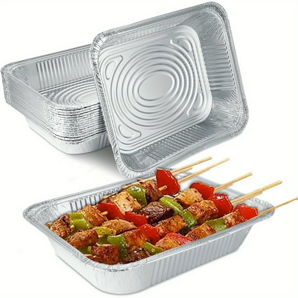 Bamboohart 30 Aluminum Pans 9x13 Inch Foil Pans with Half Size Deep Steam Aluminum Tray Tin Foil Pans for Prepping Storing Heating Cooking Baking Roasting