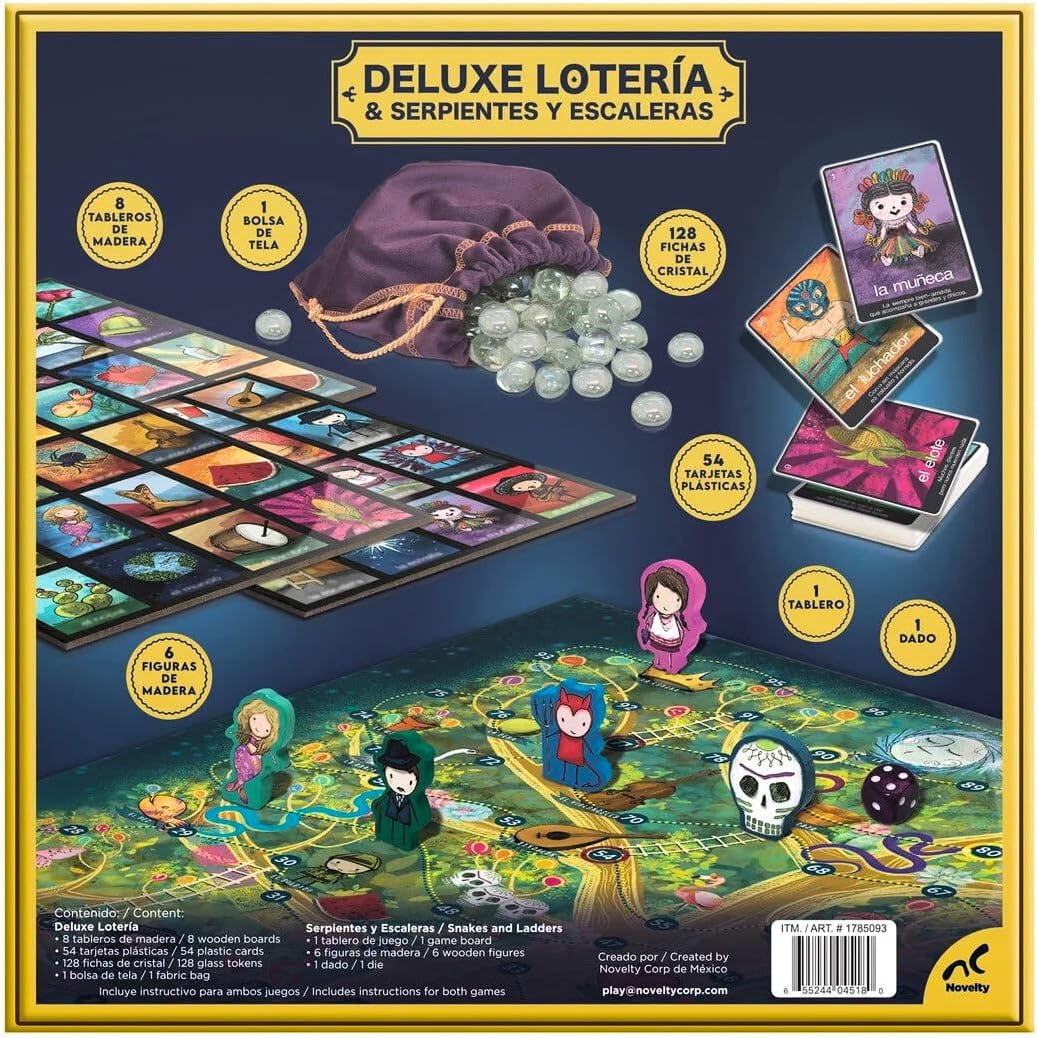 Deluxe Loteria & Serpientes Y Escaleras Traditional Mexican Board Game