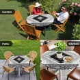 thumbnail image 4 of Black Beige Boho Round Tablecloth for 45-54 Inch Tables,Fitted Table Cover with Elastic Edge,Vintage Ethnic Tribal Southwestern Waterproof Outdoor Table Cloth Protector for Patio Garden Dinner Picnic, 4 of 9