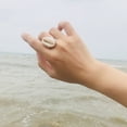 thumbnail image 3 of Adjustable Open Ring with Natural Seashell Creative Alloy Ring Ethnic Ring Fashion Jewelry Ring for Women and Men, 3 of 5