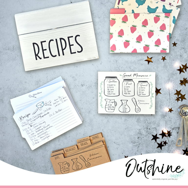 Recipe Card Dividers 4x6 with Tabs (Set of 24) Includes Printed Cooking  Tips Recipe Box Dividers Made of Thick Cardstock Best Kitchen Gift (Kraft)