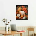 thumbnail image 2 of COMIO Canvas Print Wall Teal Pumpkin Fall Thanksgiving Harvest,Picture Prints Artwork Wall Decor,Farm Plant Retro Linen Oil Painting for Home Kitchen Bathroom Office Corridor, 2 of 4