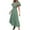 Mint Green, variant on Admvng Dresses for Women Fashion Sexy Solid Short Sleeve Round Neck Pleated Dresses Ankle Dress Long Dress S-2XL