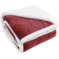 thumbnail image 6 of Tirrinia Super Soft Sherpa Throw Blanket Wine Chevron 50" x 60" Reversible Fuzzy Micro Plush Fleece TV Blanket, 6 of 6