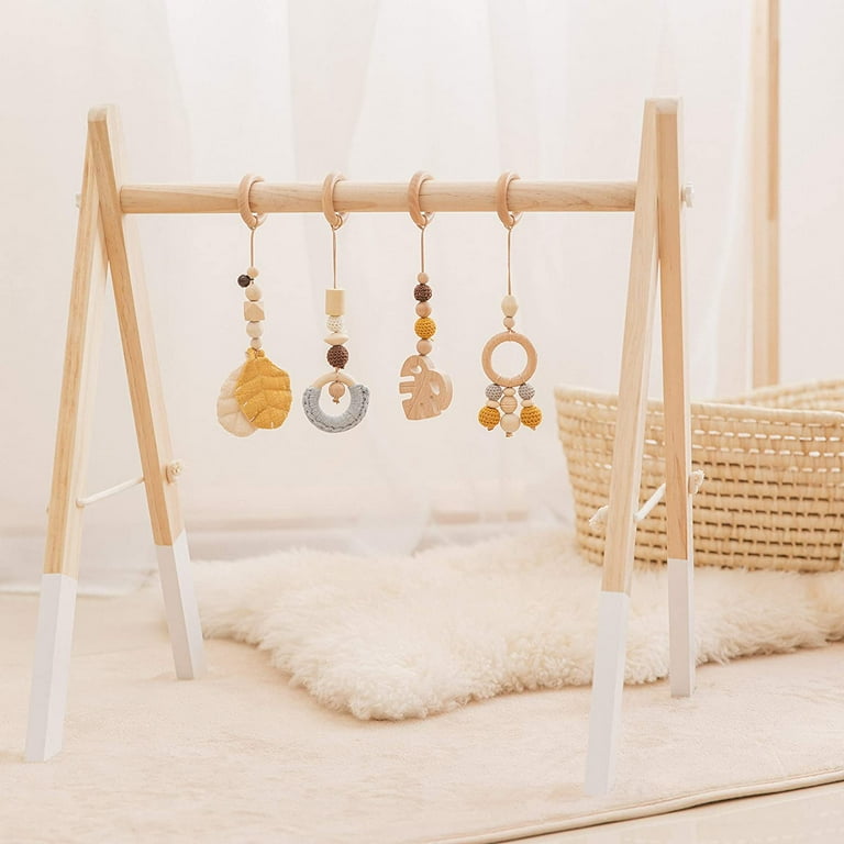 Organic Wooden Play Gym with 4 Gym Toys Foldable Baby Play Gym Frame Activity Center Hanging Bar Newborn Gift - Walmart.com Organic Wooden Play Gym with 4 Gym Toys Foldable Baby Play Gym Frame Activity Center Hanging Bar Newborn Gift - Walmart.com